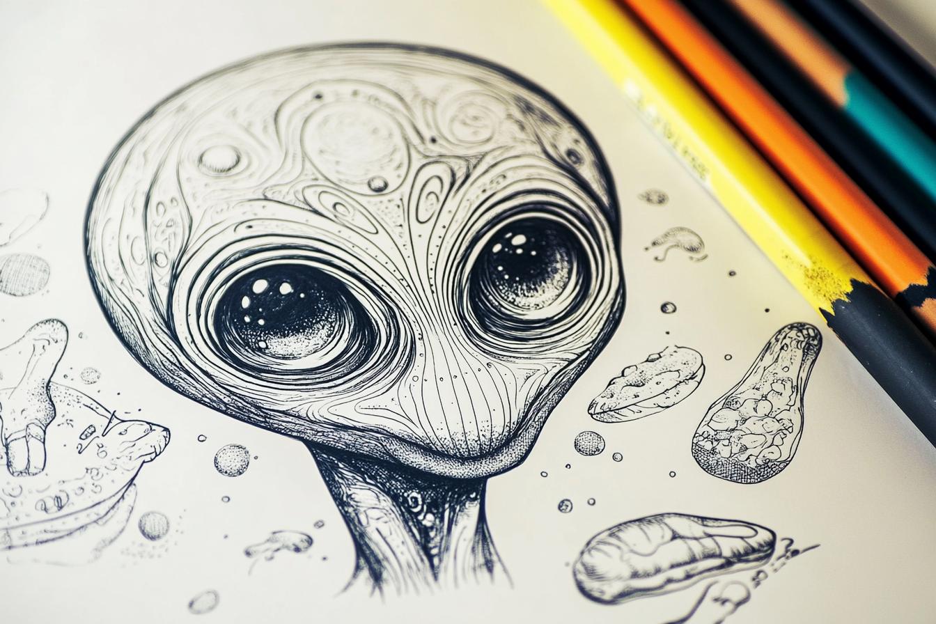 Free Printable PDF Alien Coloring Pages