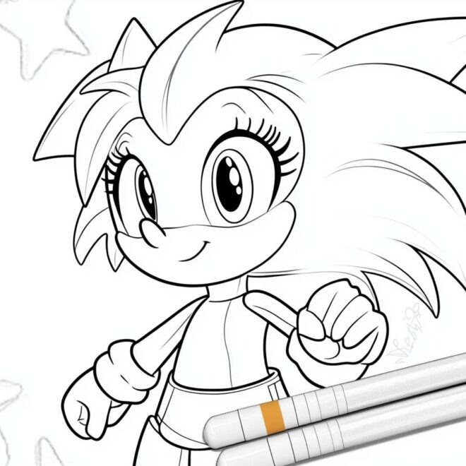 Amy Rose Coloring Pages : Color Your Sonic Adventure