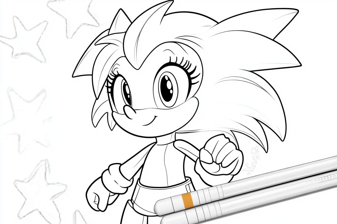 Free Printable PDF Amy Rose Coloring Pages