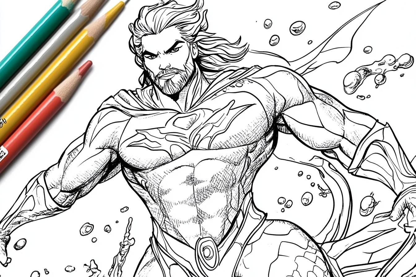 Free Printable PDF Aquaman Coloring Pages