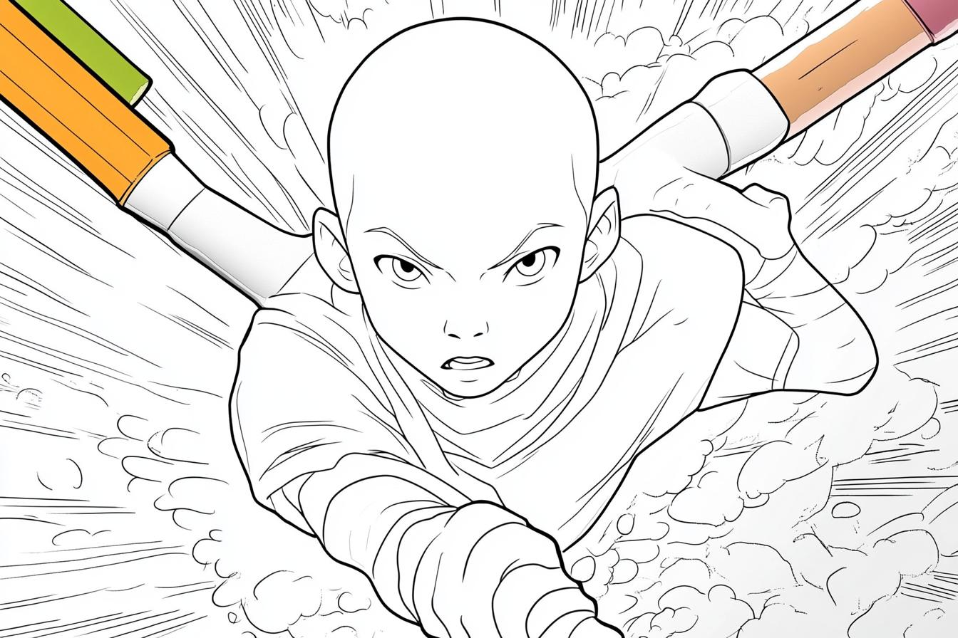 Free Printable PDF Avatar Aang Coloring Pages