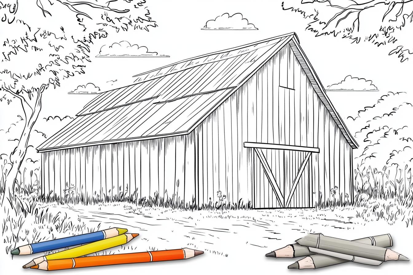 Free Printable PDF Barn Coloring Pages