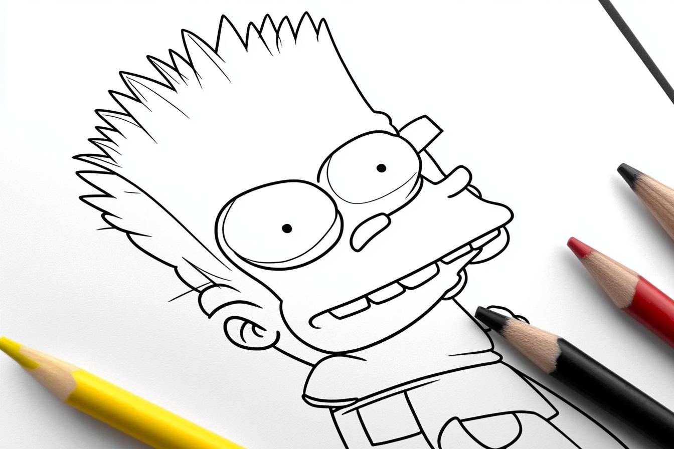 Free Printable PDF Bart Simpson Coloring Pages