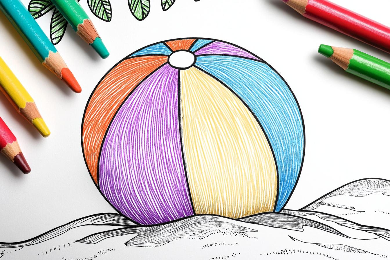 Free Printable PDF Beach Ball Coloring Pages