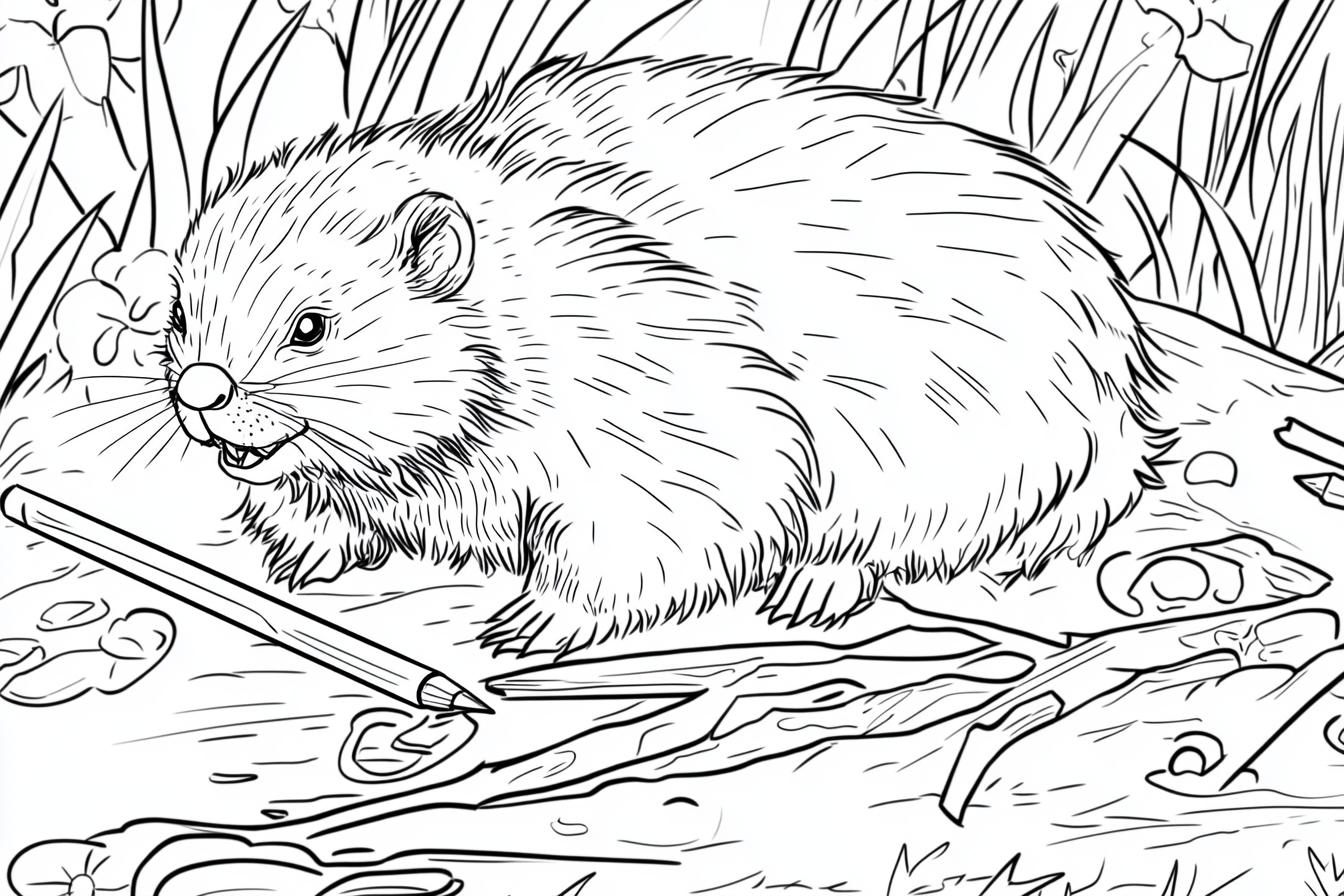 Free Printable PDF Beaver Coloring Pages