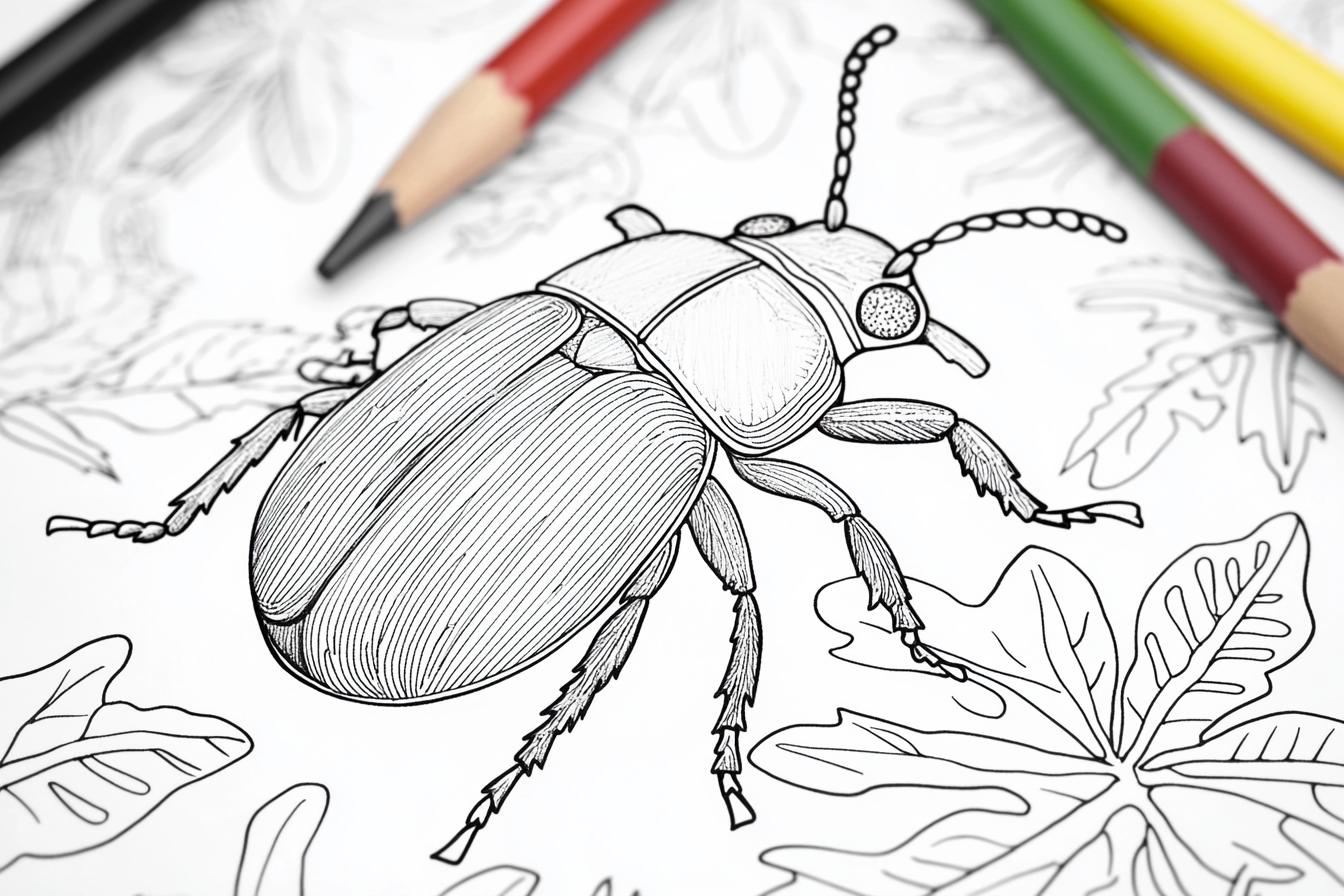 Free Printable PDF Beetle Coloring Pages