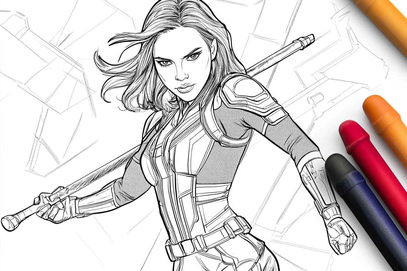 Free Printable PDF Black Widow Coloring Pages