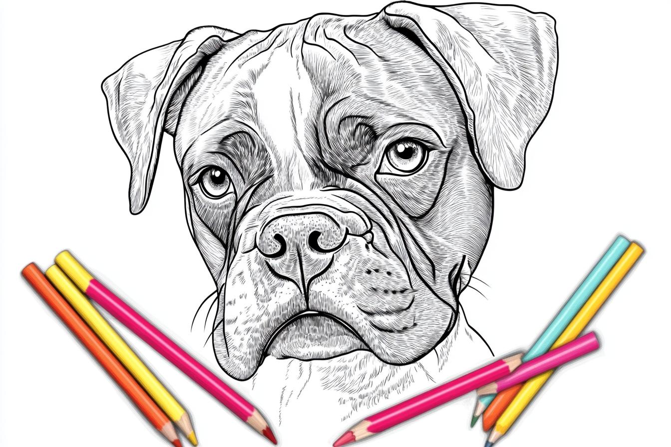 Free Printable PDF Boxer Coloring Pages