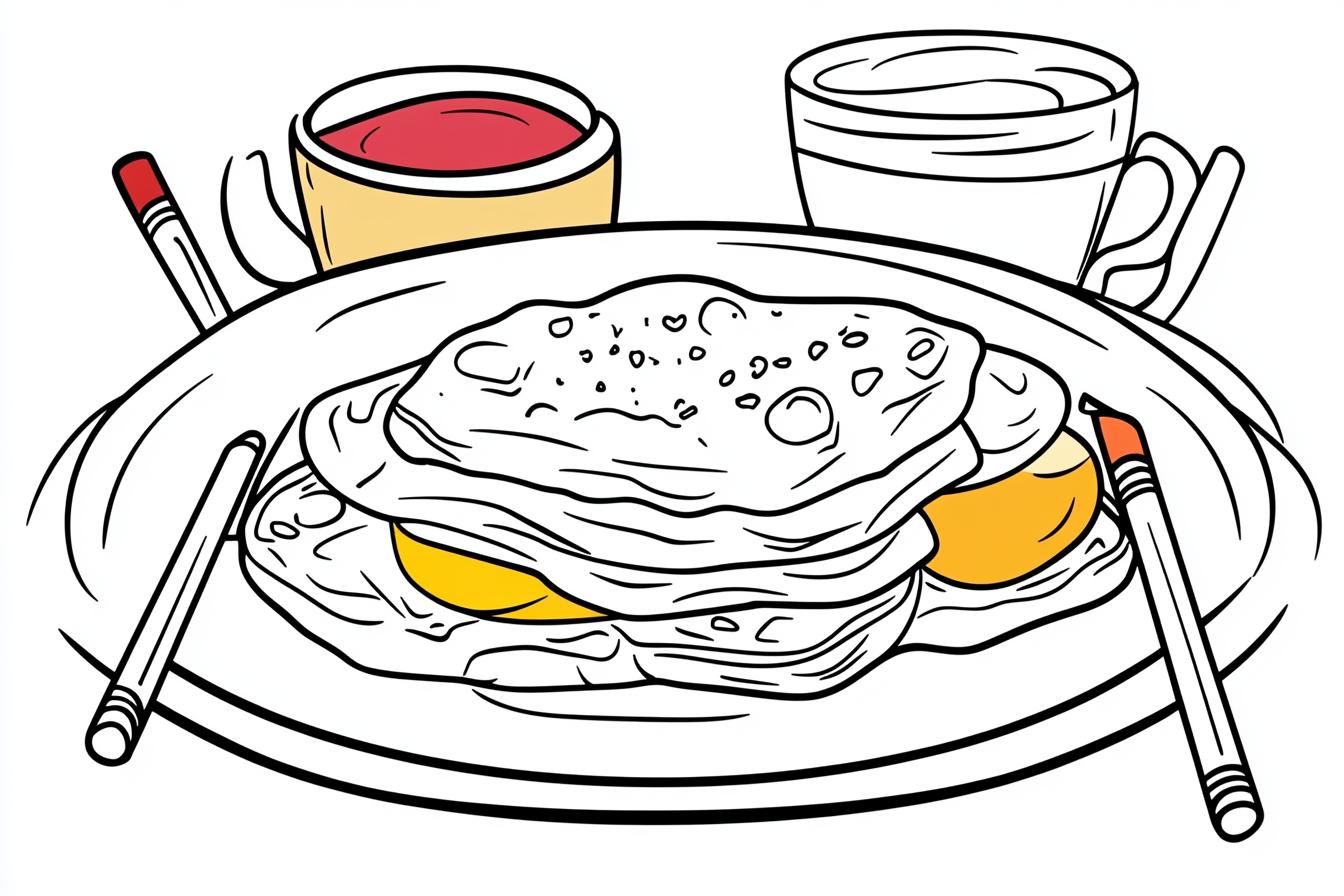 Free Printable PDF Breakfast Coloring Pages