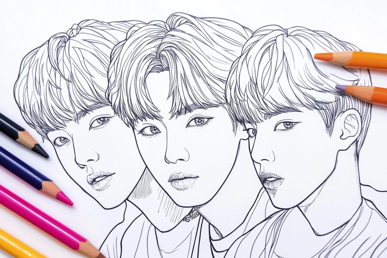 Free Printable PDF Bts Coloring Pages