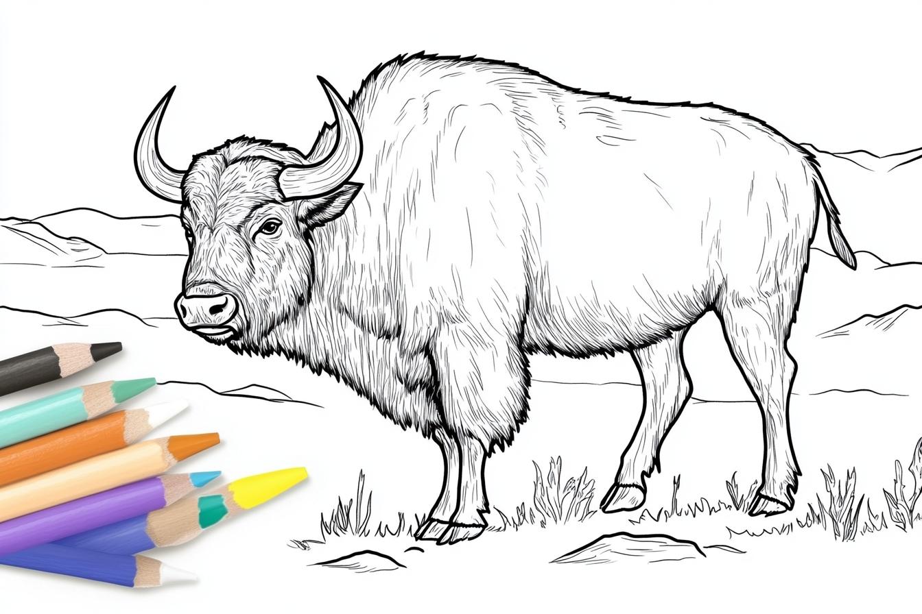 Free Printable PDF Buffalo Coloring Pages