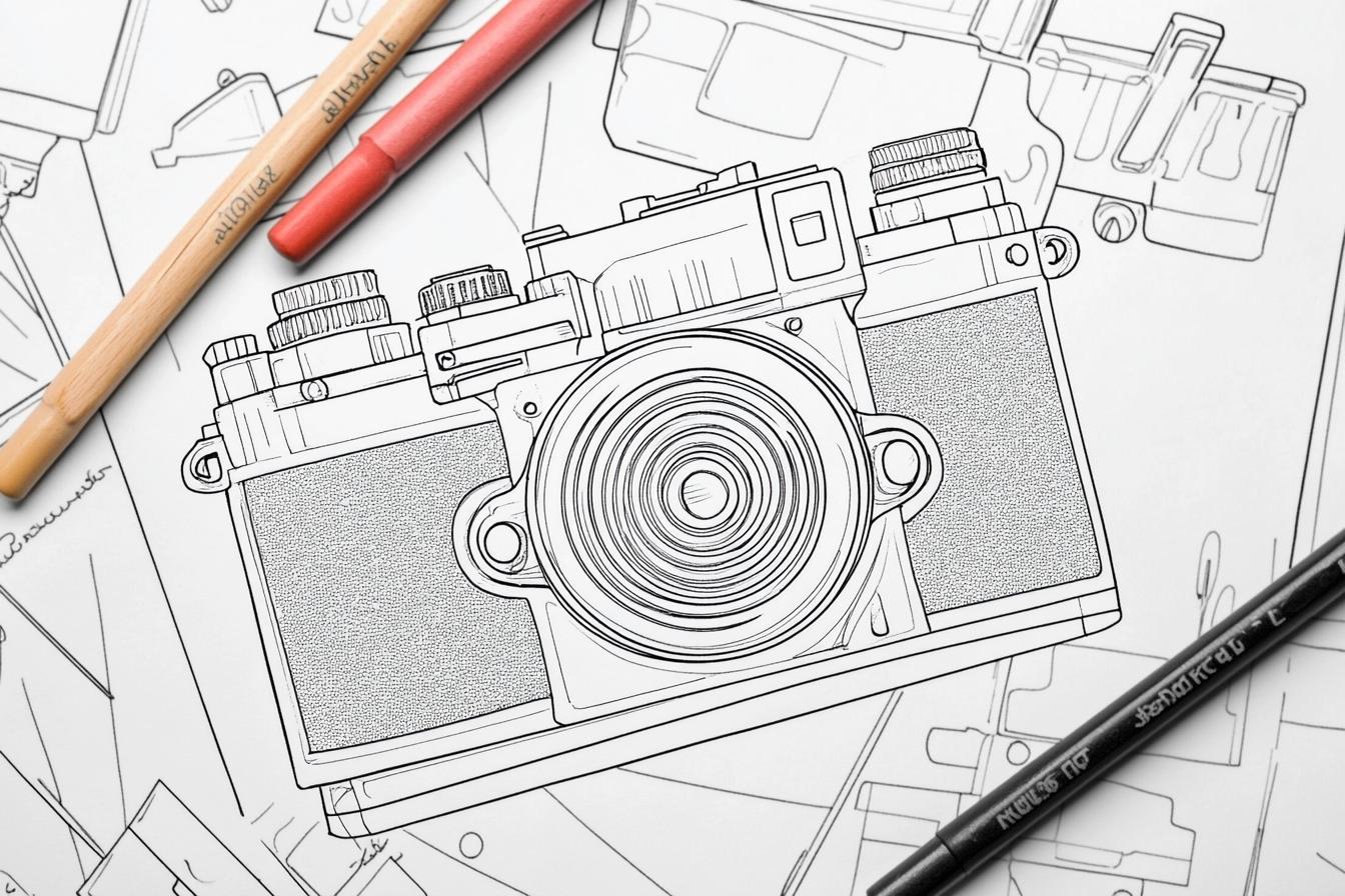 Free Printable PDF Camera Coloring Pages