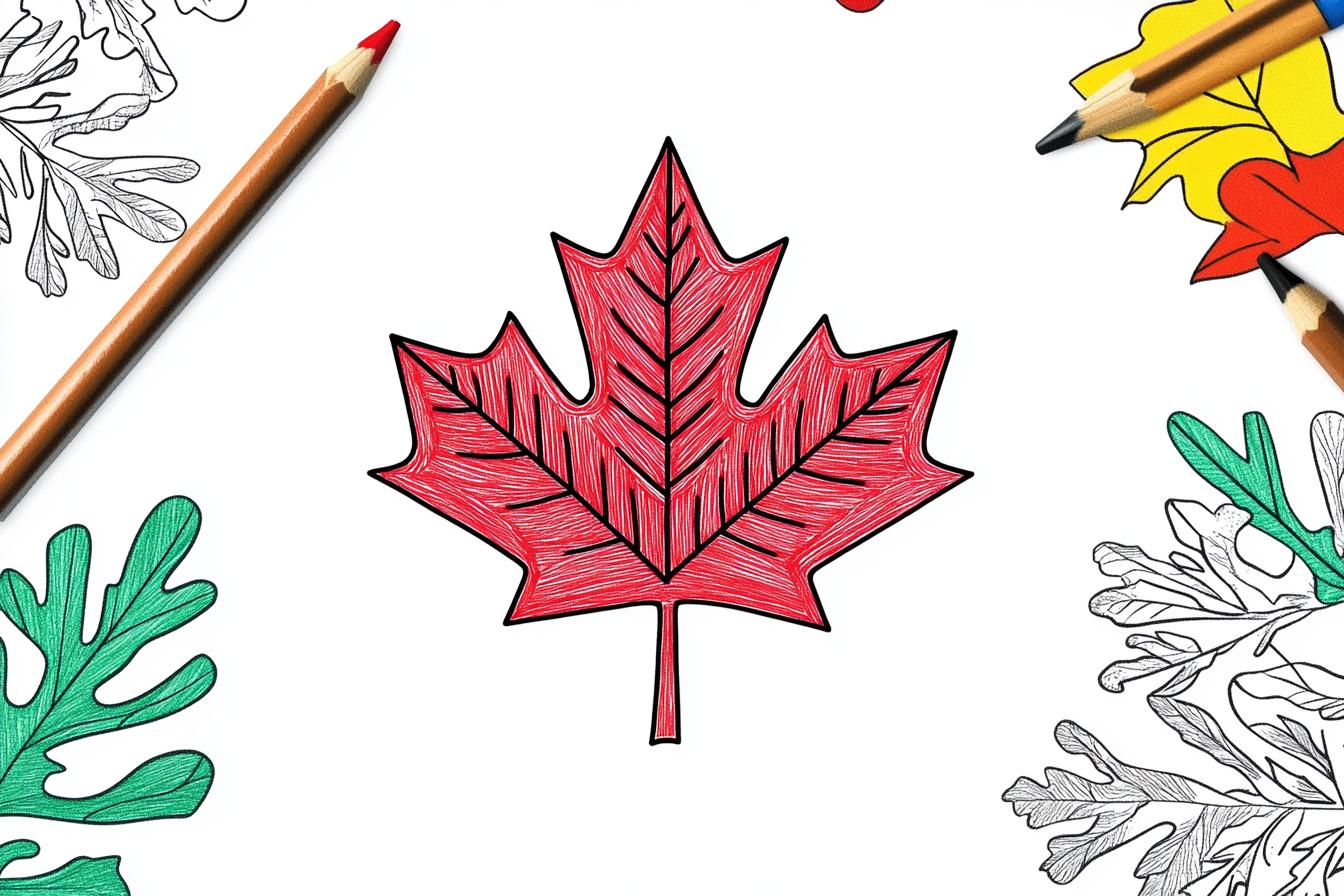 Free Printable PDF Canada Flag Coloring Pages