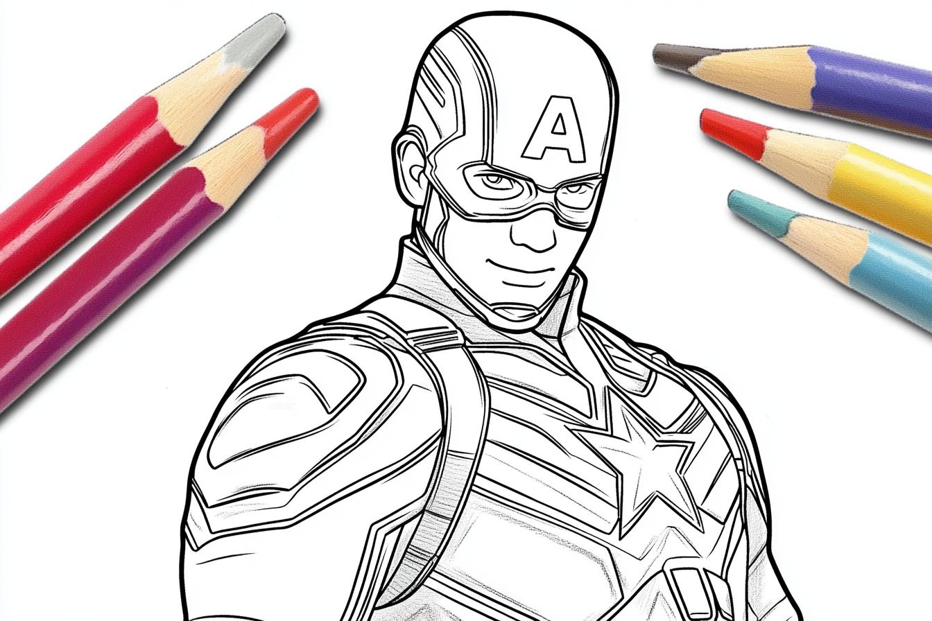 Free Printable PDF Captain America Coloring Pages