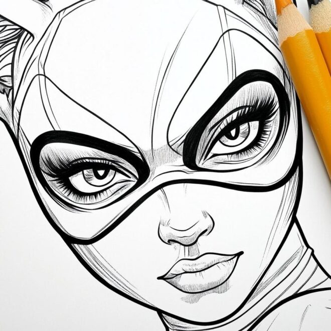 Catwoman Coloring Pages : Unleash Your Inner Catwoman