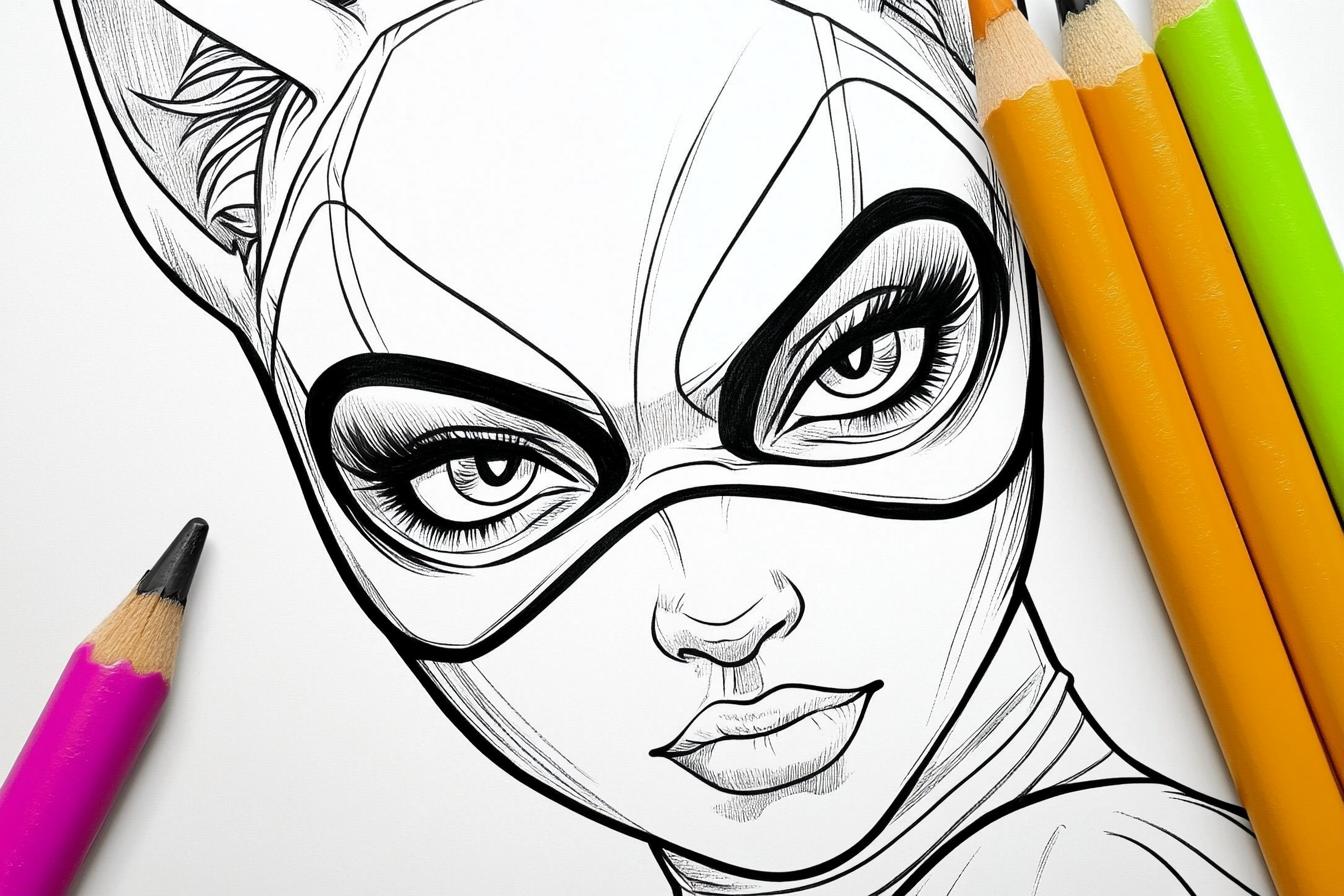 Free Printable PDF Catwoman Coloring Pages