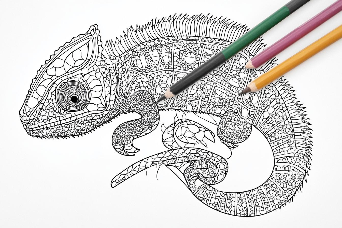 Free Printable PDF Chameleon Coloring Pages