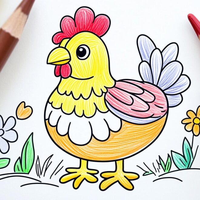 Chicken Coloring Pages : Fun for All Ages with Printable Illustrations