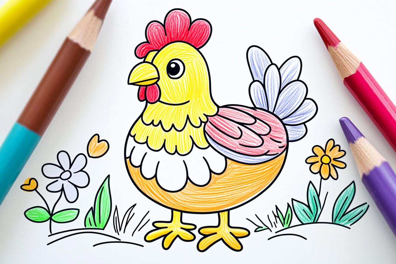 Free Printable PDF Chicken Coloring Pages