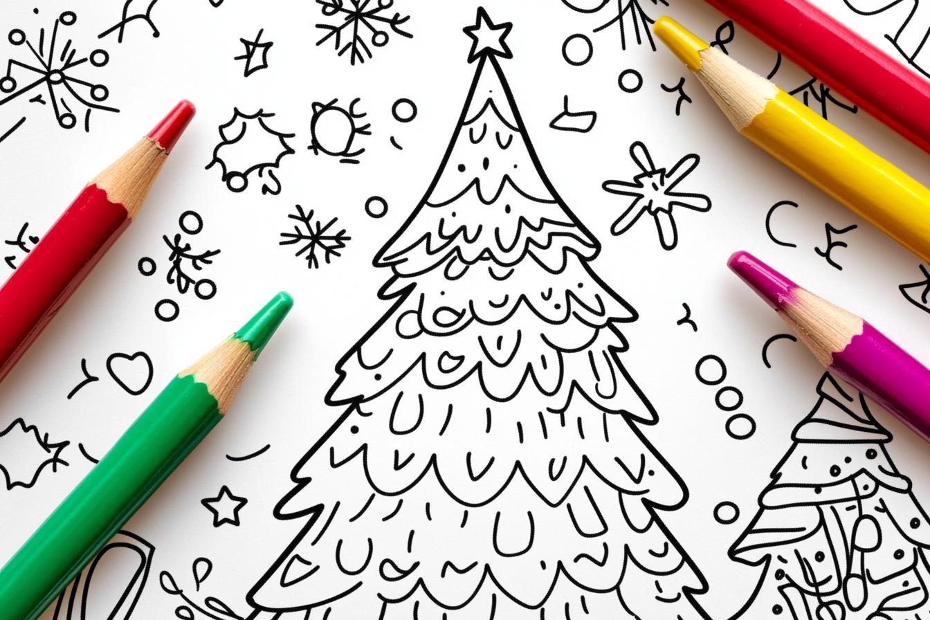 Free Printable PDF Christmas Tree Coloring Pages