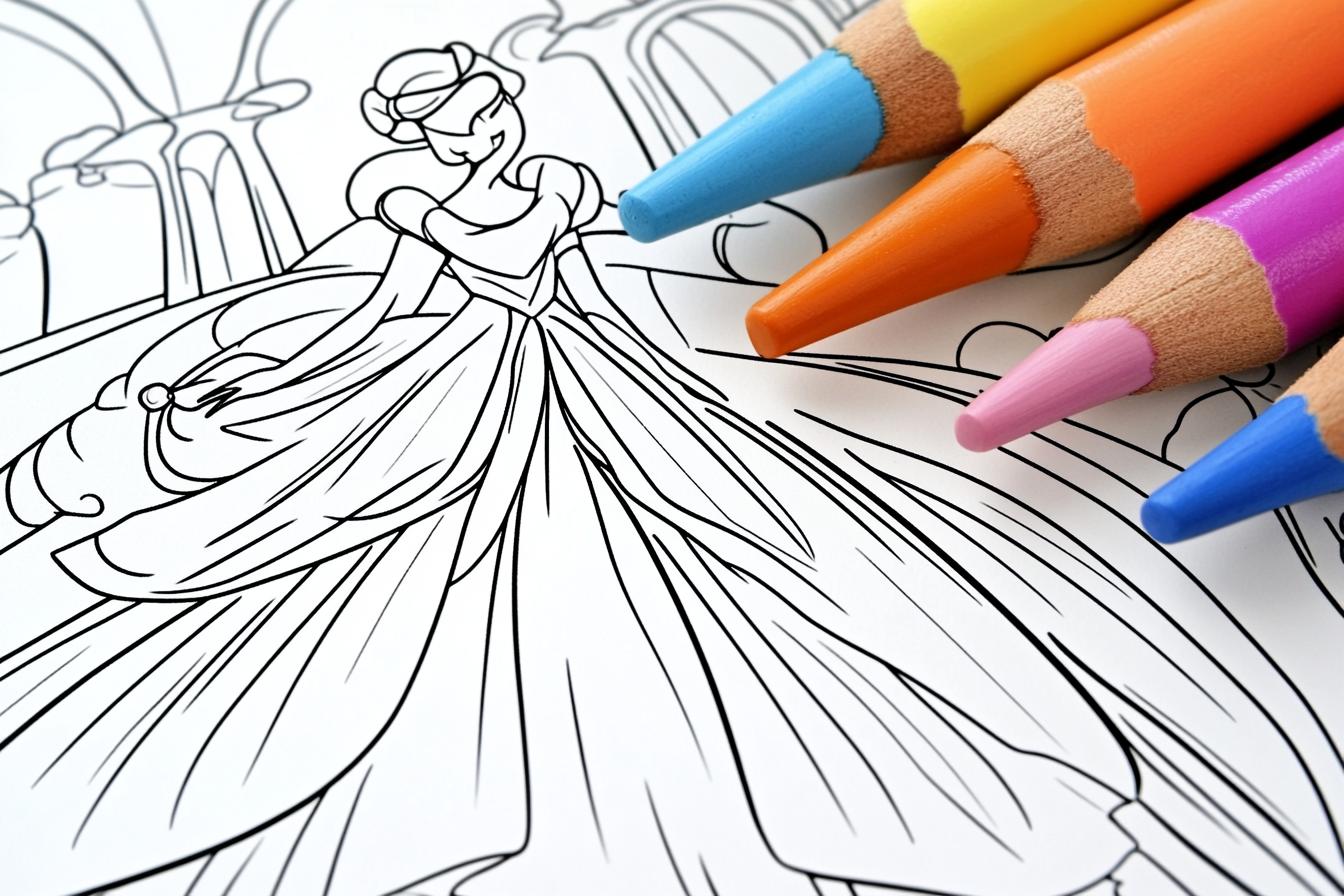 Free Printable PDF Cinderella Coloring Pages