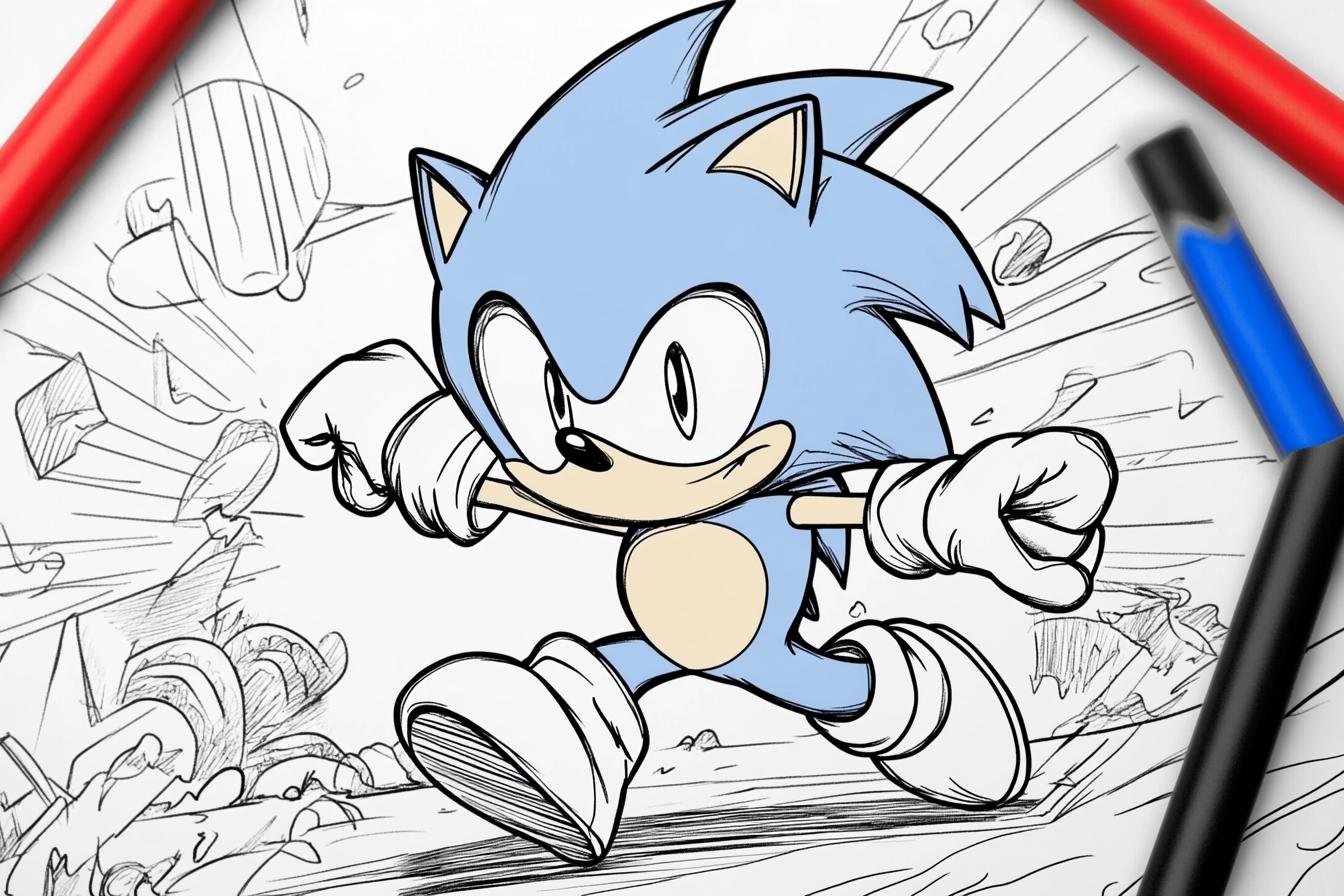 Free Printable PDF Classic Sonic Coloring Pages