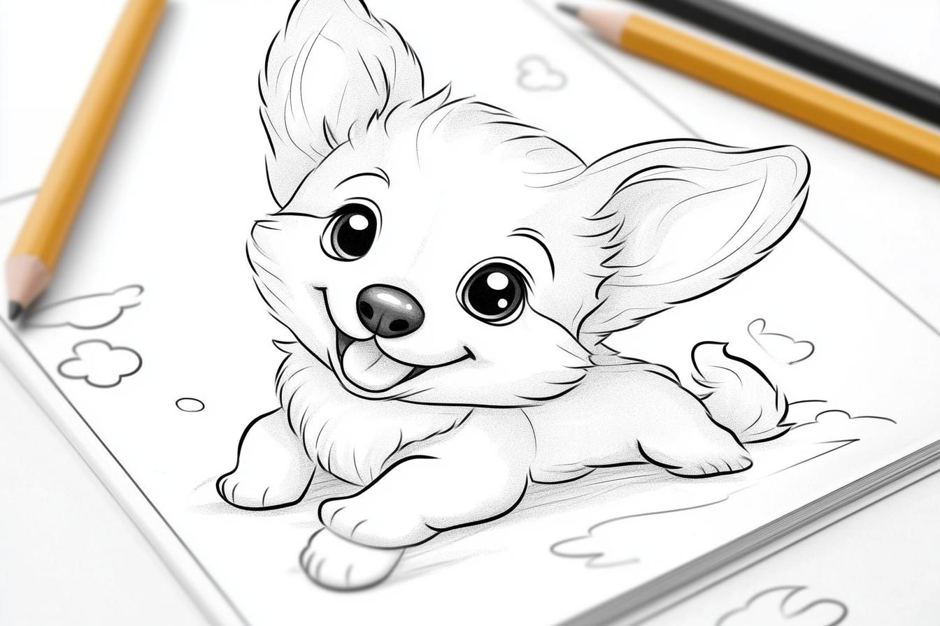 Free Printable PDF Corgi Coloring Pages