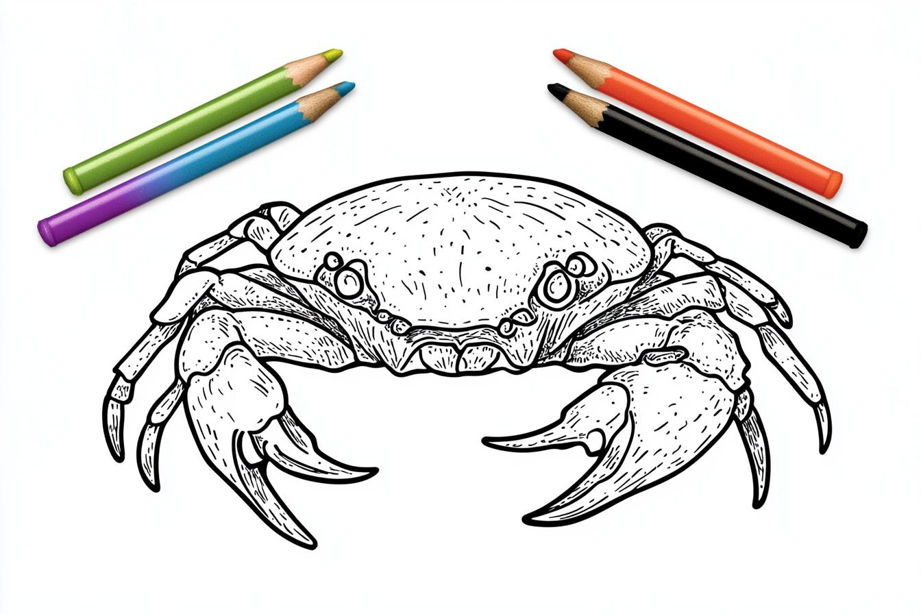 Free Printable PDF Crab Coloring Pages