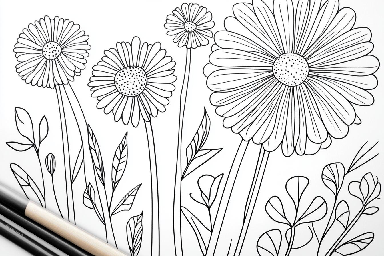 Free Printable PDF Dandelion Coloring Pages