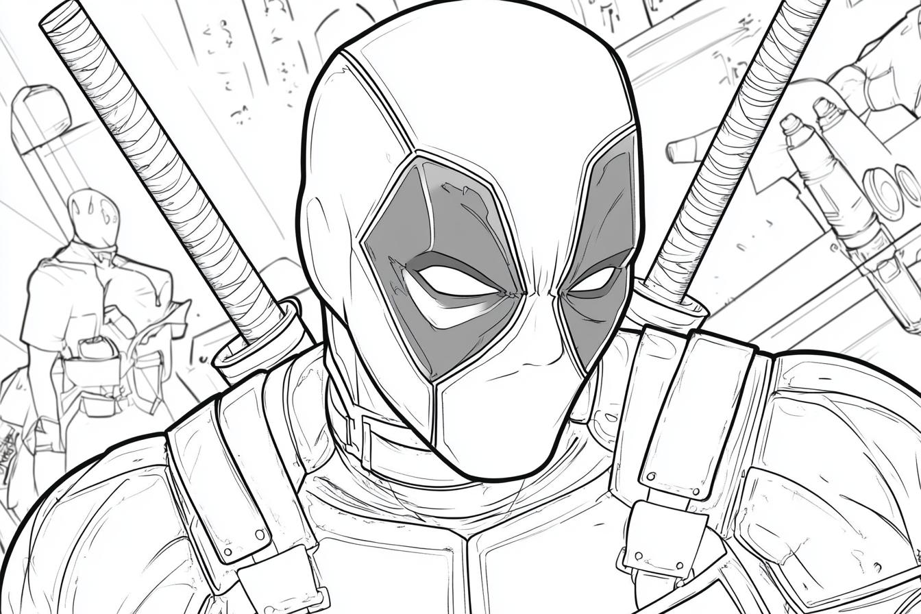 Free Printable PDF Deadpool Coloring Pages