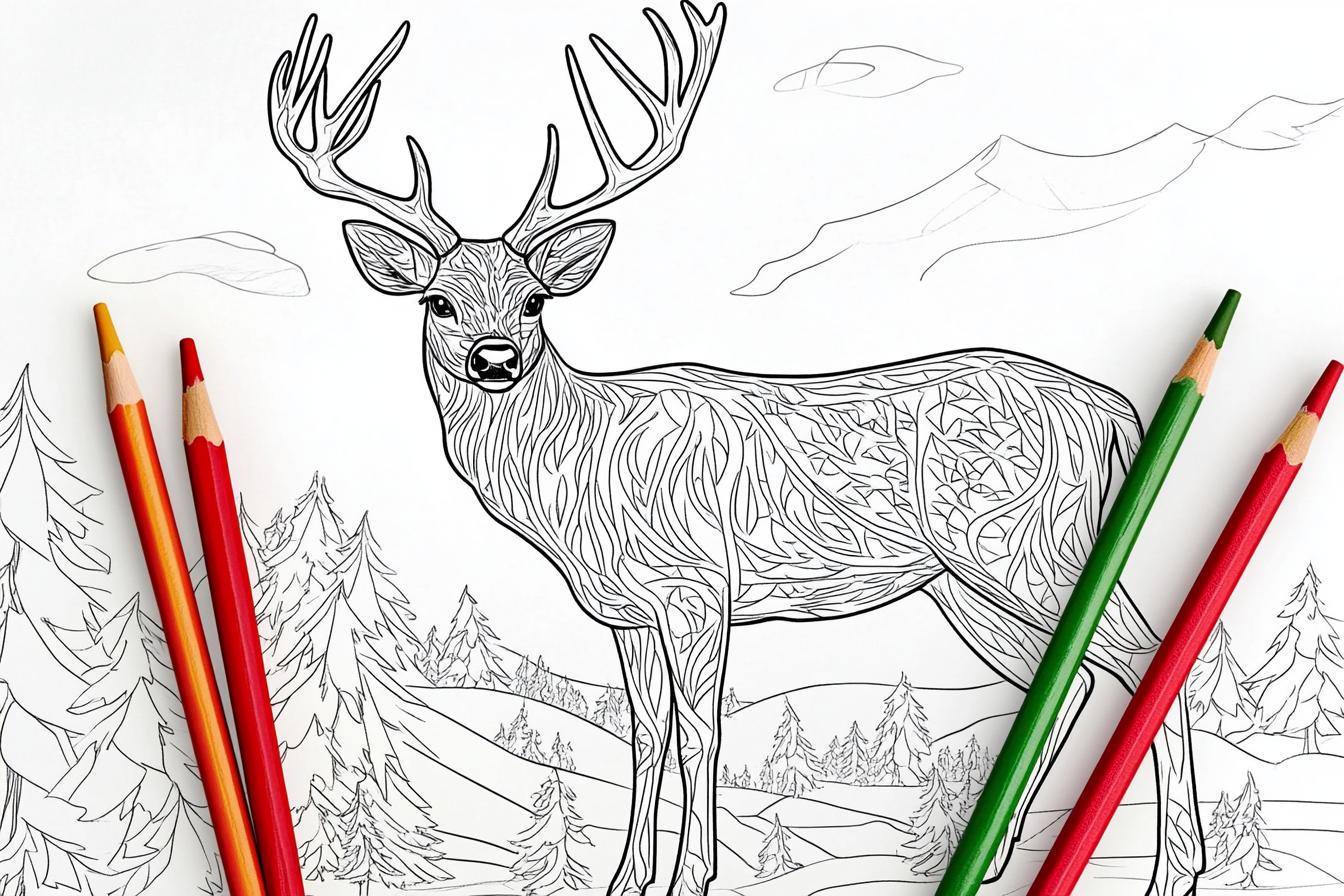 Free Printable PDF Deer Coloring Pages