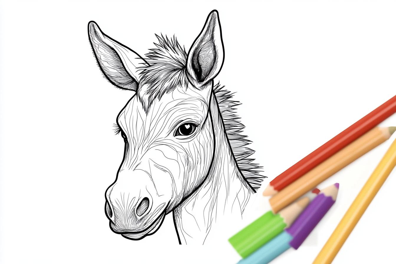 Free Printable PDF Donkey Coloring Pages