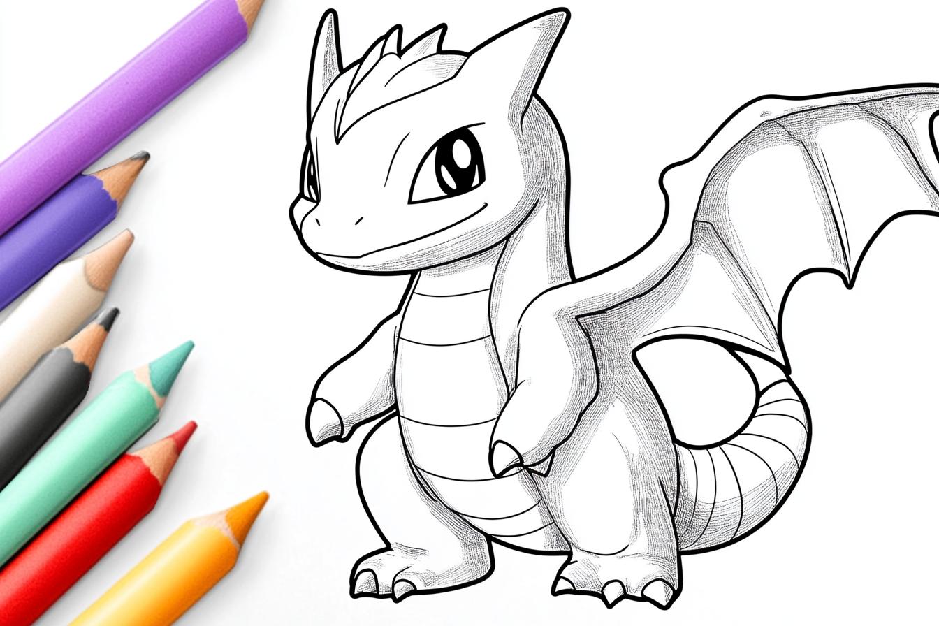 Free Printable PDF Dragonite Coloring Pages