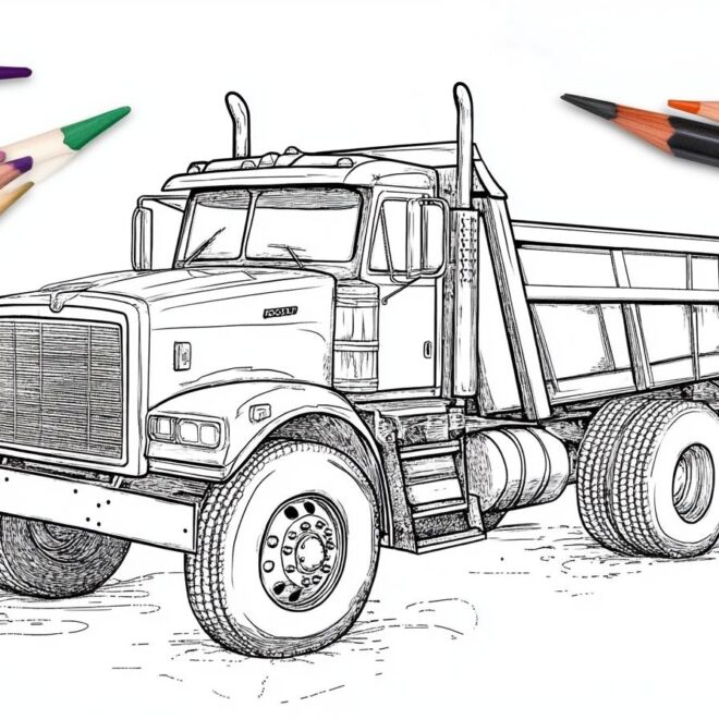 Dump Truck Coloring Pages : Fun and Educational Activity for Kids