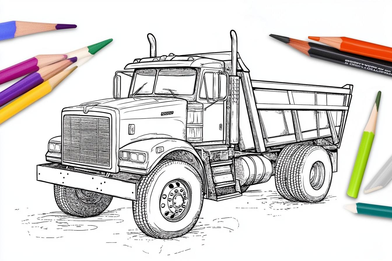 Free Printable PDF Dump Truck Coloring Pages