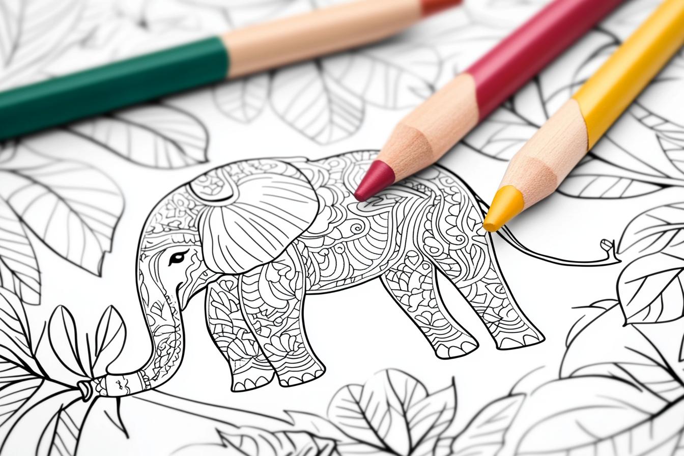 Free Printable PDF Elephant Coloring Pages