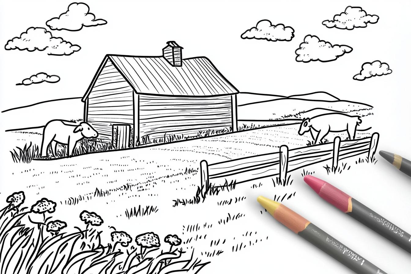 Free Printable PDF Farm Animals Coloring Pages