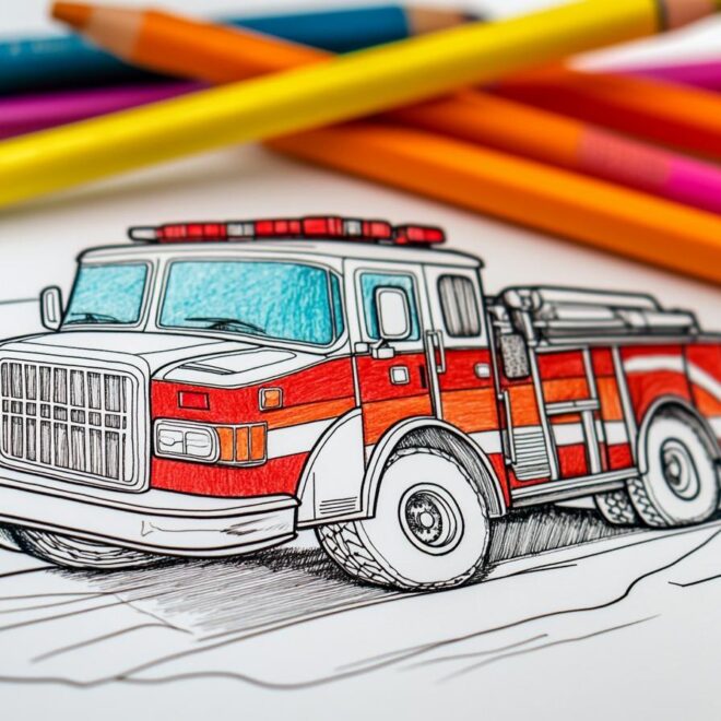 Fire Truck Coloring Pages : Fun & Educational Activities for Kids