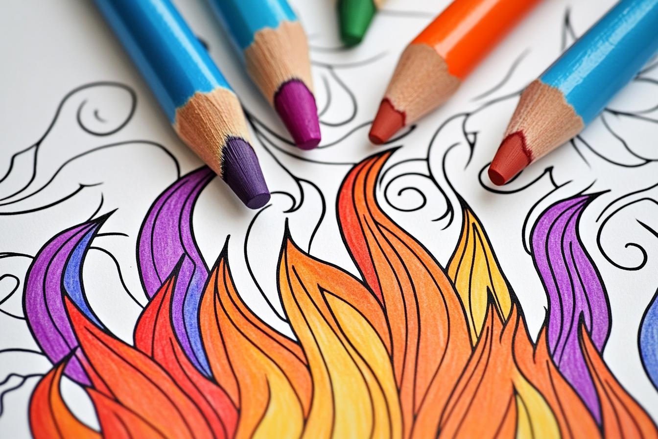 Free Printable PDF Flame Coloring Pages