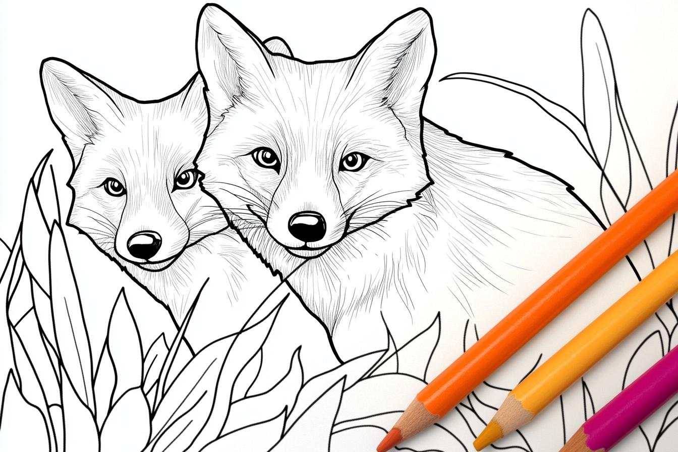 Free Printable PDF Fox And Hound Coloring Pages