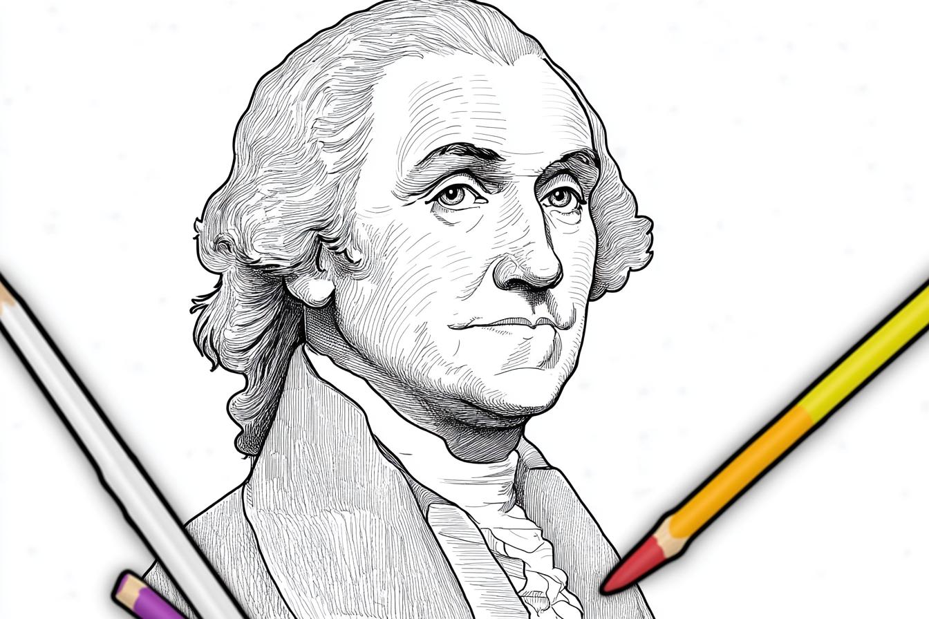 Free Printable PDF George Washington Coloring Pages