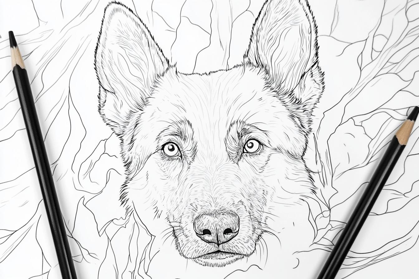 Free Printable PDF German Shepherd Coloring Pages