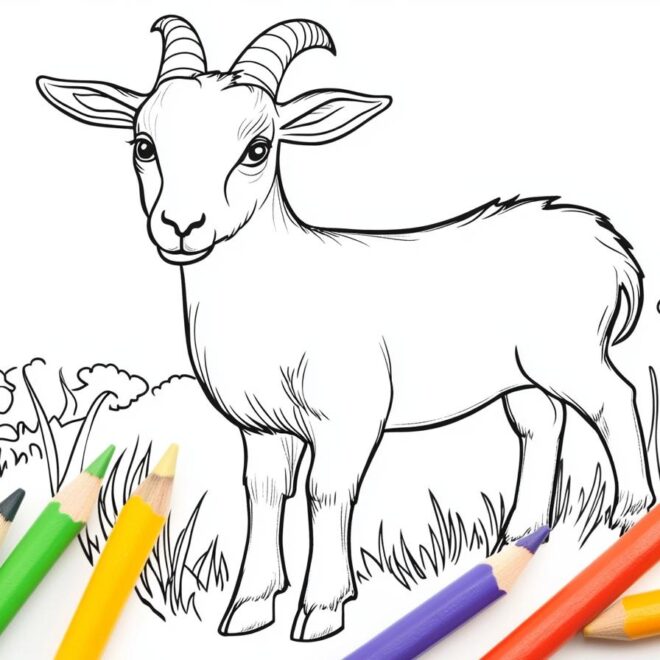 Goat Coloring Pages : Fun Animal Coloring for Kids