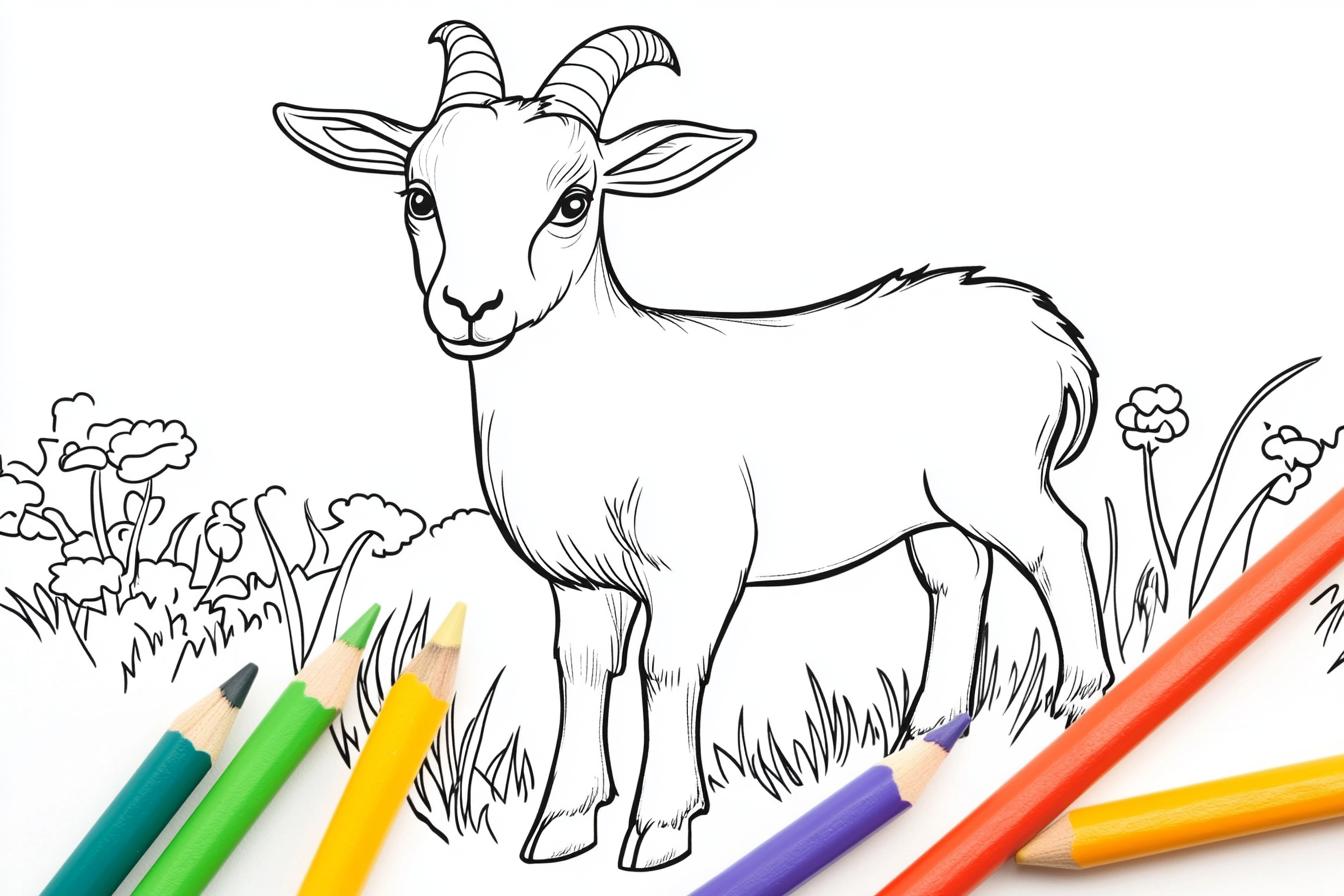 Free Printable PDF Goat Coloring Pages