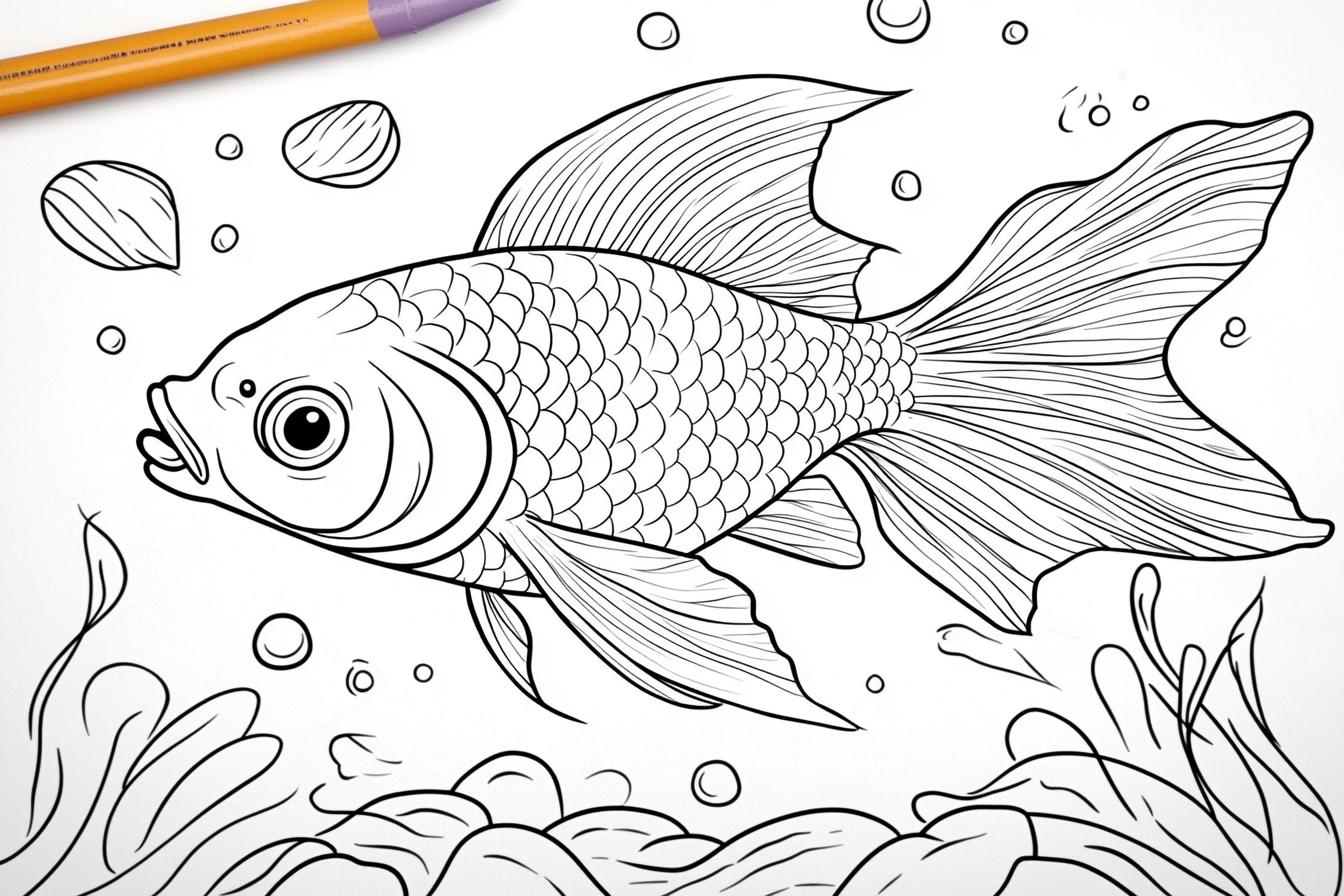 Free Printable PDF Goldfish Coloring Pages