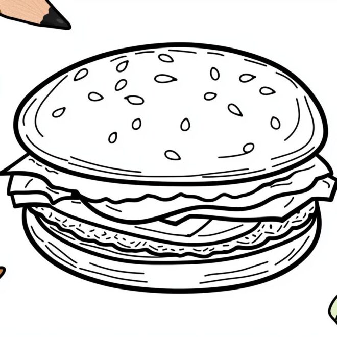 Hamburger Coloring Pages : Fun Food Art for Kids