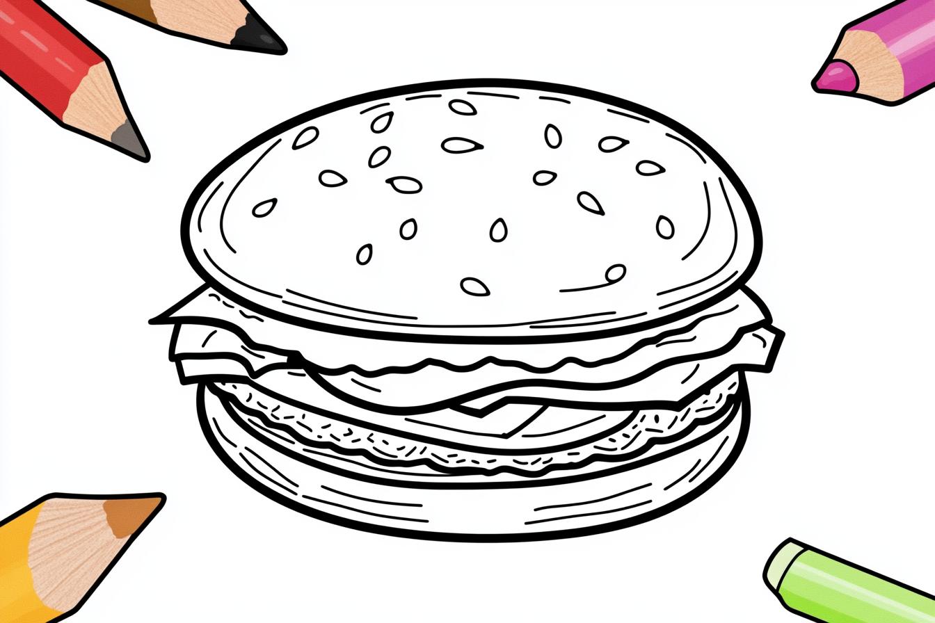 Free Printable PDF Hamburger Coloring Pages