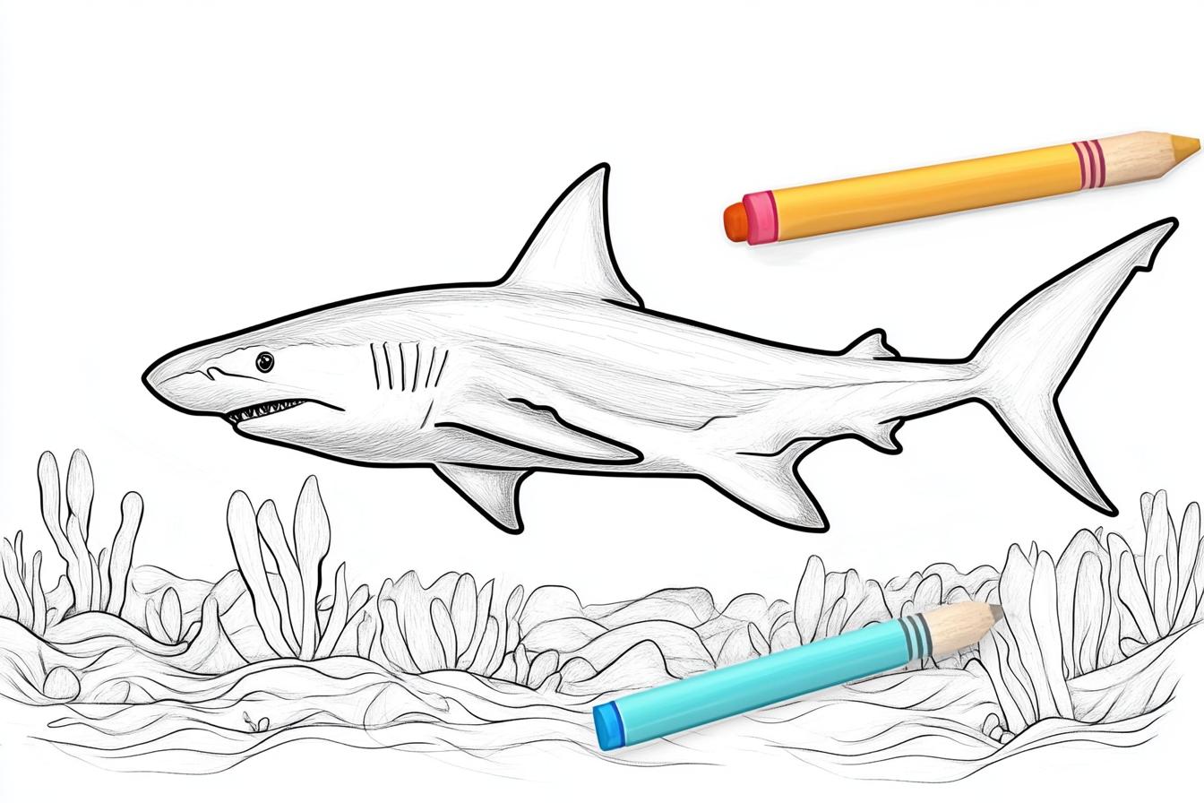 Free Printable PDF Hammerhead Shark Coloring Pages