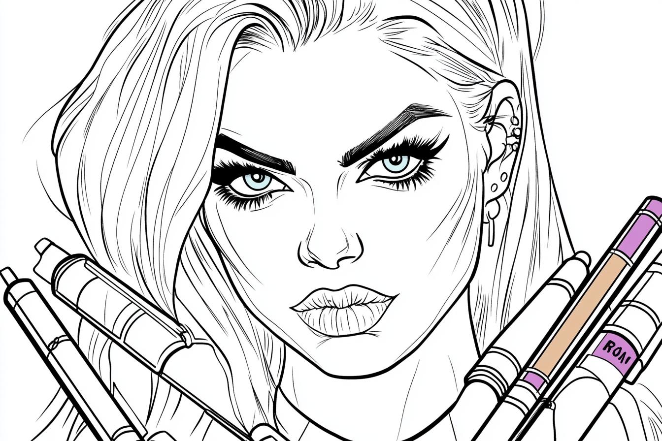 Free Printable PDF Harley Quinn Coloring Pages