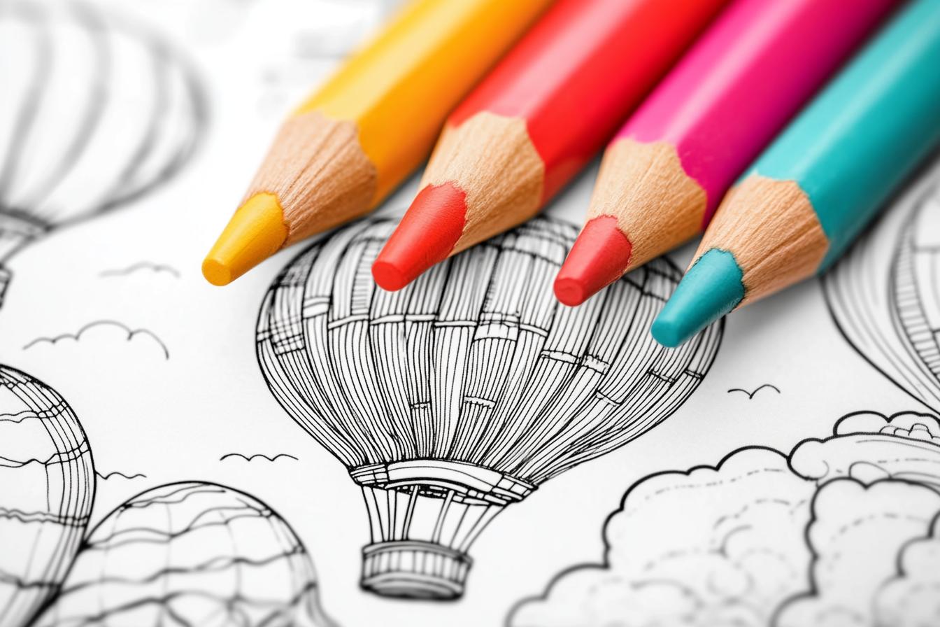 Free Printable PDF Hot Air Balloon Coloring Pages